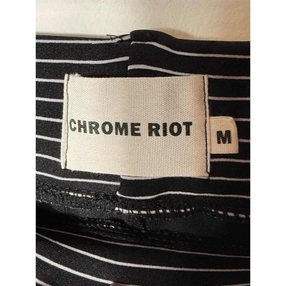 Chrome Riot M Pinstripe Pull On Menswear Pleated Trouser Pants Office Siren EUC - Picture 7 of 9